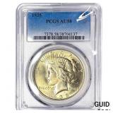 1935 Silver Peace Dollar PCGS AU58