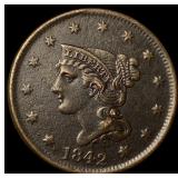 1842 Braided Hair Large Cent CHOICE AU