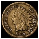 1862 Copper-Nickel Indian Head Cent NEARLY UNCIRCU