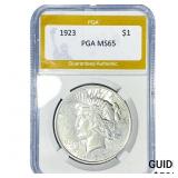 1923 Silver Peace Dollar PGA MS65