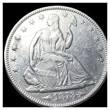 1873 Arrows Seated Liberty Half Dollar NEARLY  UN