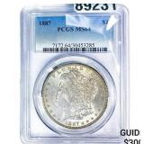 1887 Morgan Silver Dollar PCGS MS64