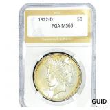 1922-D Silver Peace Dollar PGA MS63