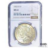 1923-S Silver Peace Dollar NGC MS61