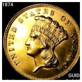 1874 $3 Gold Piece