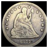 1877-S Silver Seated Liberty Quarter LIGHTLY CIRCU