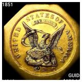 1851 $50 "887" California Gold Assay CHOICE BU