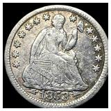 1853 Arrows Seated Liberty Half Dime NEARLY  UNCI