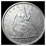 1868-S Silver Seated Liberty Half Dollar  NEARLY
