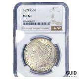 1879-O Morgan Silver Dollar NGC MS60