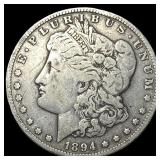 1894-O Silver Morgan Dollar ABOUT  UNCIRCULATED