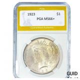 1923 Silver Peace Dollar PGA MS66+