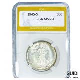 1945-S Walking Liberty Half Dollar PGA MS66+