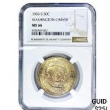 1953-S Washington Carver Half Dollar NGC MS66