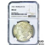 1921 Morgan Silver Dollar NGC MS62