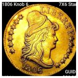 1806 Knob 6, 7X6 Stars $5 Gold Half Eagle