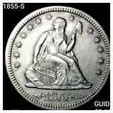1855-S Seated Liberty Quarter