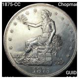 1875-CC Chopmark Silver Trade Dollar