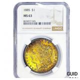 1885 Morgan Silver Dollar NGC MS63