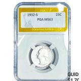 1932-S Washington Silver Quarter PGA MS63