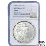 2000 Silver Eagle NGC MS69