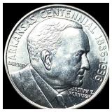 1956 Silver Half Dollar Arkansas Centennial GEM BU
