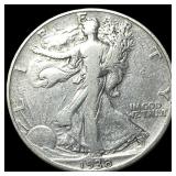 1938-D Silver Walking Liberty Half Dollar  LIGHTL