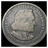 1893 Silver Columbian Expo Half Dollar NEARLY  UN