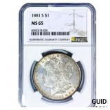 1881-S Morgan Silver Dollar NGC MS65