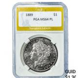 1889 Morgan Silver Dollar PGA MS64 PL