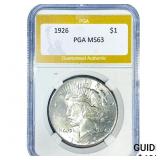 1926 Silver Peace Dollar PGA MS63