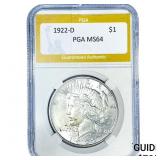 1922-D Silver Peace Dollar PGA MS64