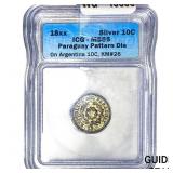 18xx Paraguay Die on Argentina Silver 10 Centavos