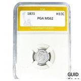 1831 Capped Bust Half Dime PGA MS62