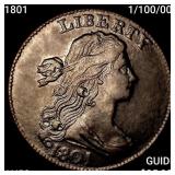 1801 1/100/000 Draped Bust Large Cent CLOSELY UNC
