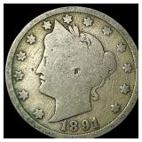 1891 Liberty Head Nickel NICELY CIRCULATED