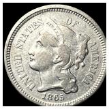 1865 Nickel Three-Cent Piece LIGHTLY CIRCULATED