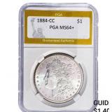 1884-CC Morgan Silver Dollar PGA MS64+