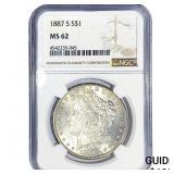 1887-S Morgan Silver Dollar NGC MS62