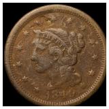 1849 Braided Hair Large Cent NEARLY UNCIRCULATED