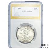 1934 Walking Liberty Half Dollar PGA MS65