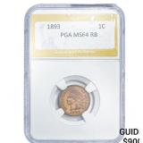 1893 Indian Head Cent PGA MS64 RB