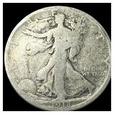 1918-D Silver Walking Liberty Half Dollar  LIGHTL