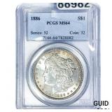 1886 Morgan Silver Dollar PCGS MS64