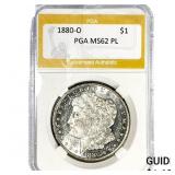 1880-O Morgan Silver Dollar PGA MS62 PL