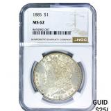 1885 Morgan Silver Dollar NGC MS62