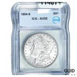 1894-S Morgan Silver Dollar ICG AU55