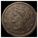 1841 Braided Hair Large Cent LIGHTLY CIRCULATED