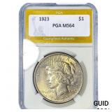 1923 Silver Peace Dollar PGA MS64