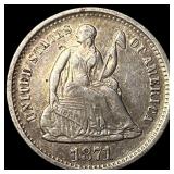 1871-S Silver Half Dime NEARLY UNCIRCULATED